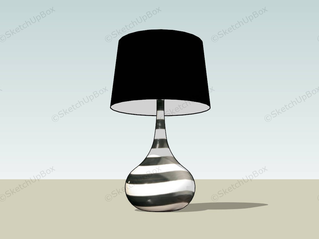 Zebra Stripe Table Lamp sketchup model preview - SketchupBox