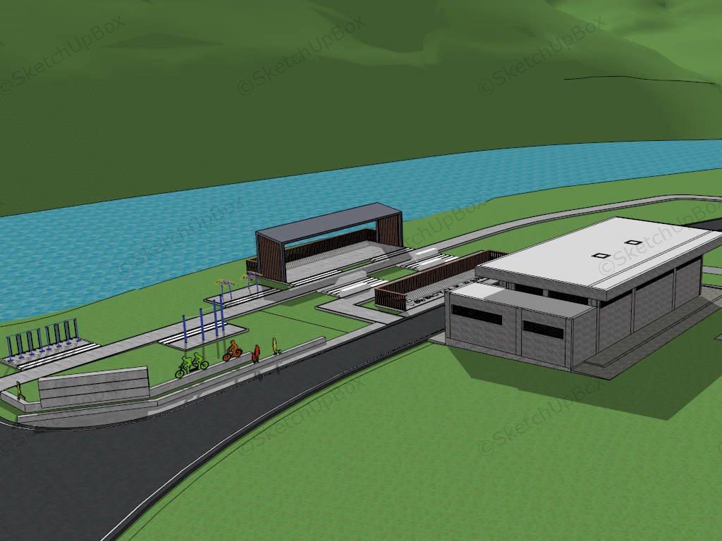 Countryside Bicycle Tour Rest Stop sketchup model preview - SketchupBox
