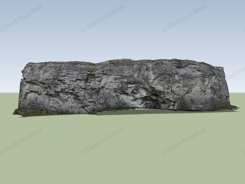 Rocky Cliff Wall sketchup model preview - SketchupBox