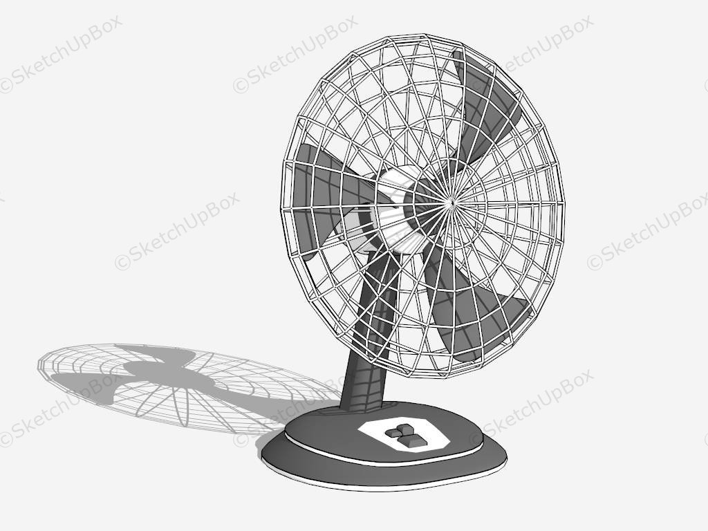 Retro table fan sketchup 3d model skp file download sketchupbox