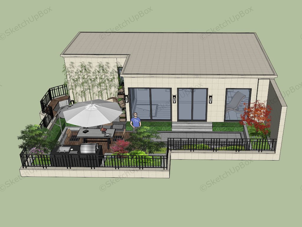 BackYard Patio Design Ideas sketchup model preview - SketchupBox