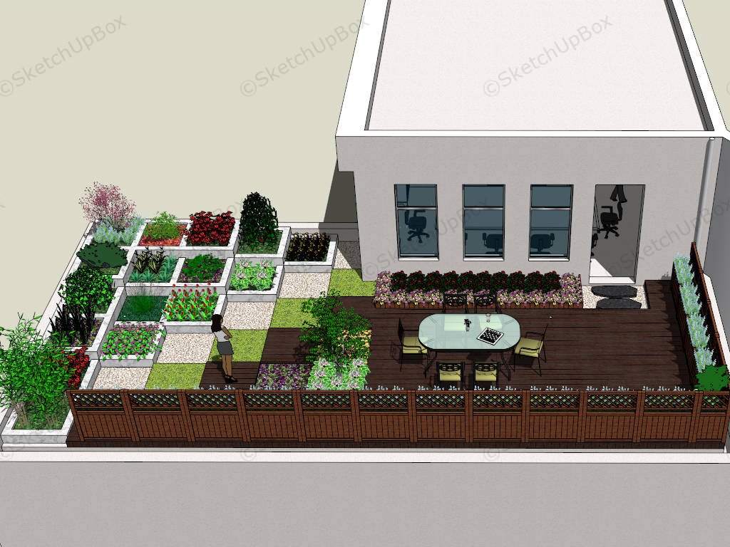Roof Garden Design Ideas sketchup model preview - SketchupBox