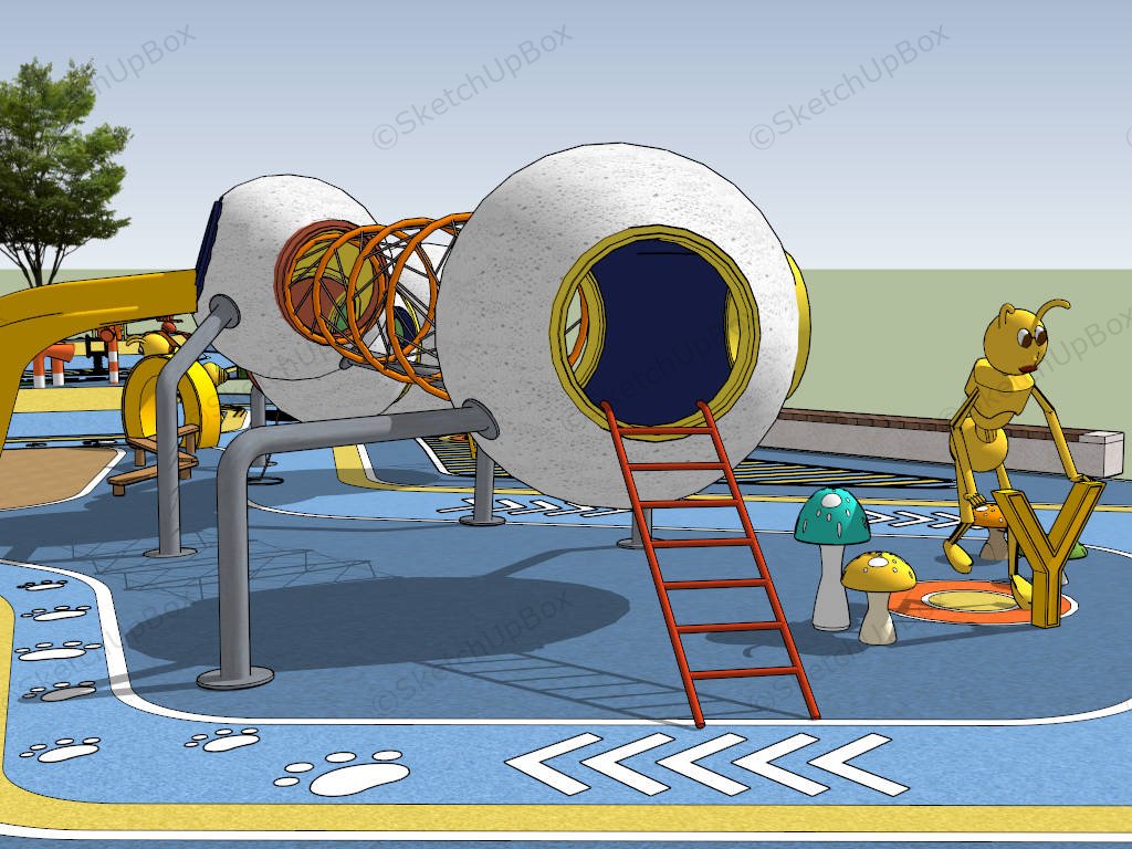 Animal Themed Toddler Playground sketchup model preview - SketchupBox