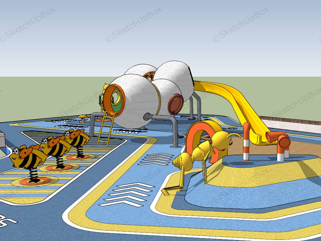 Animal Themed Toddler Playground sketchup model preview - SketchupBox