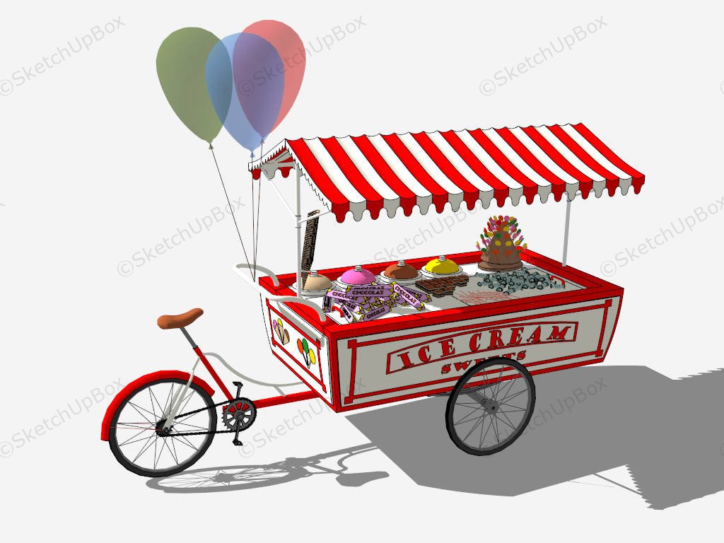 Traditional Sweets Ice Cream Bike sketchup model preview - SketchupBox