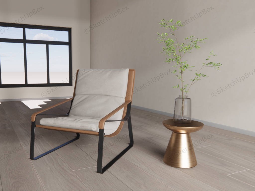 Accent Chair And Side Table sketchup model preview - SketchupBox