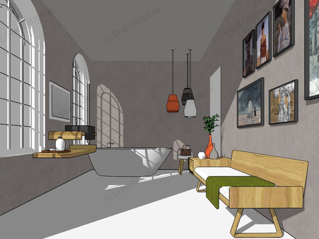 Rectangle Bathroom Design Ideas sketchup model preview - SketchupBox