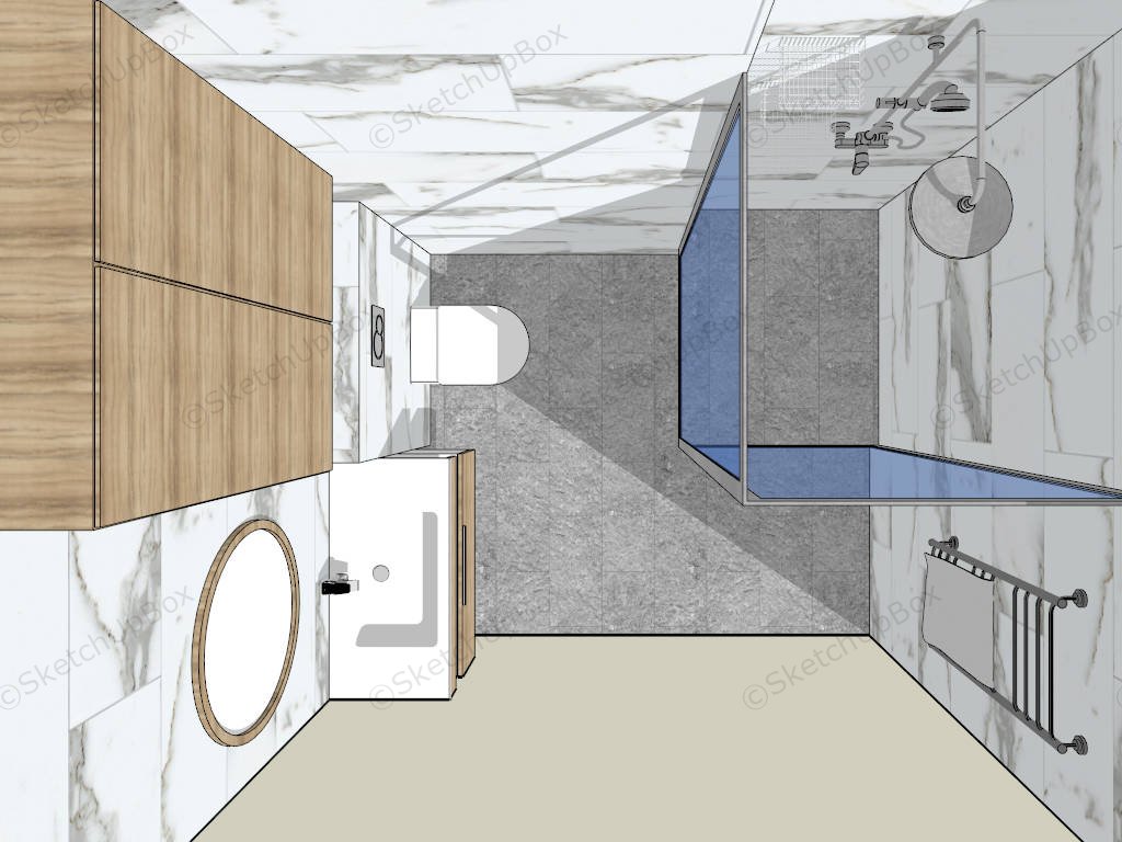 Small Square Bathroom Ideas sketchup model preview - SketchupBox