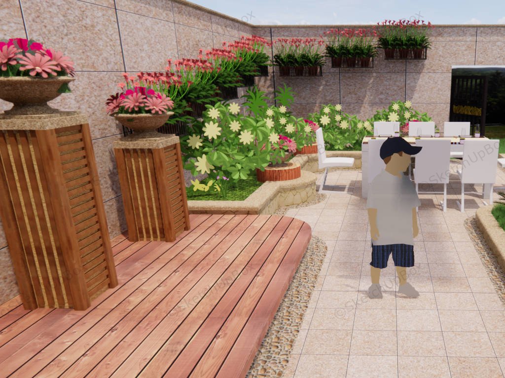 BackYard Patio Design Ideas sketchup model preview - SketchupBox