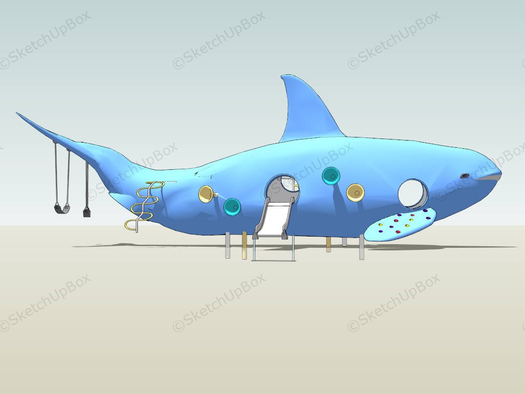 Blue Whale Kids Playground sketchup model preview - SketchupBox