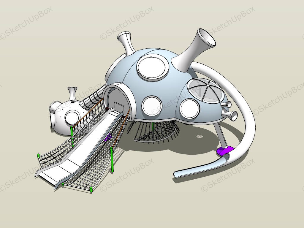 Alien Spaceship Kids Playground sketchup model preview - SketchupBox