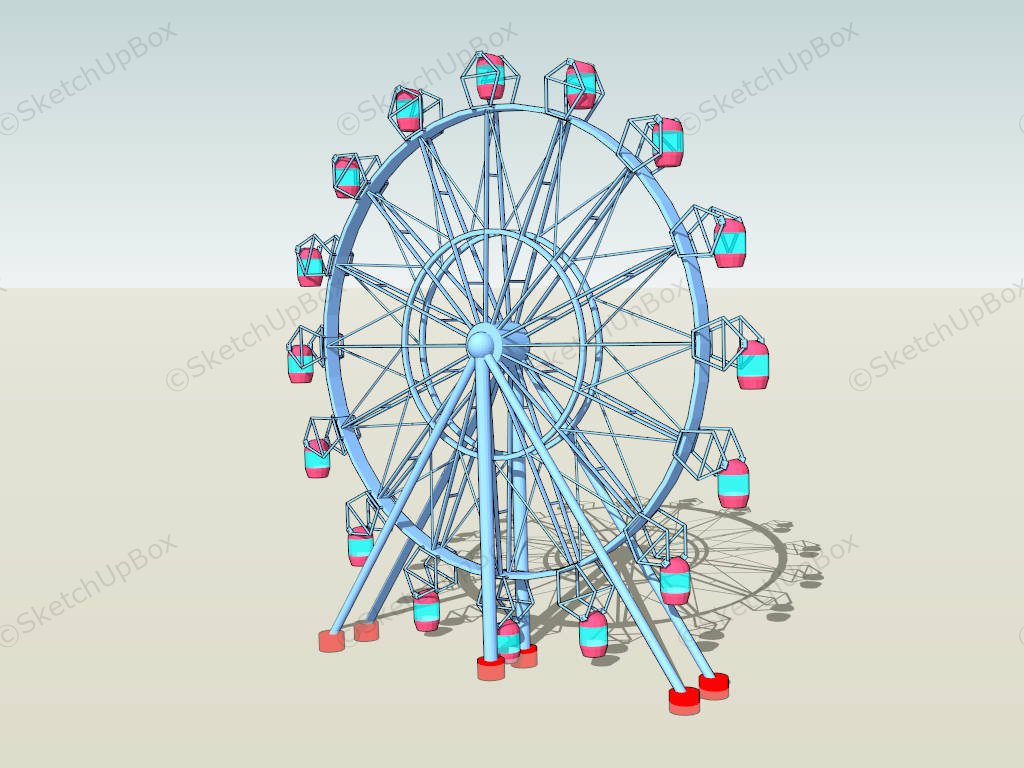 Amusement Park Ferris Wheel sketchup model preview - SketchupBox
