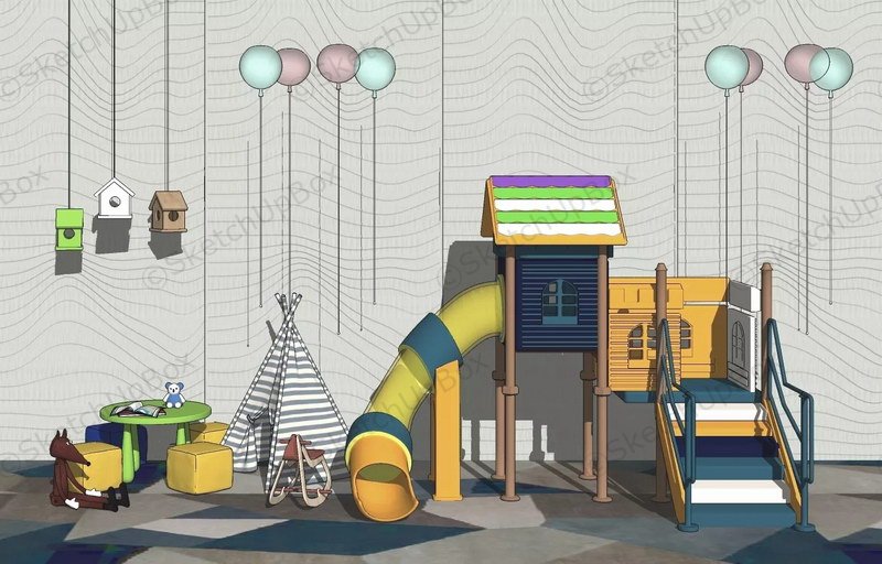 Home Indoor Playground Equipment sketchup model preview - SketchupBox