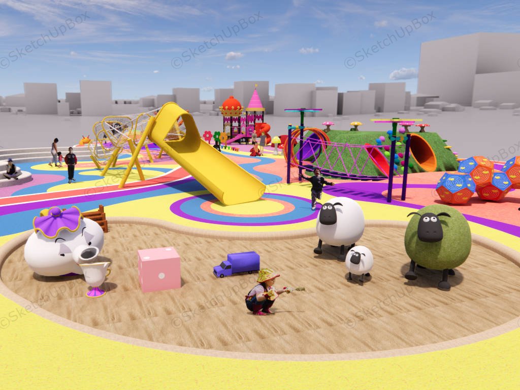 Adventure Park Playground Design sketchup model preview - SketchupBox
