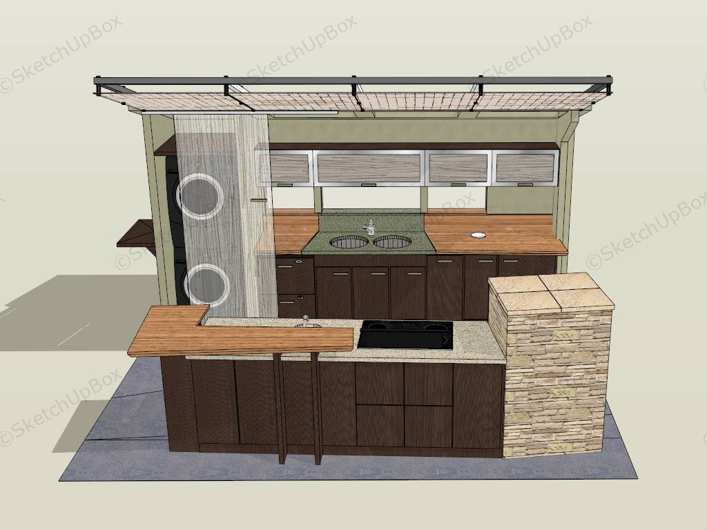 Small Outdoor Kitchen Plan sketchup model preview - SketchupBox