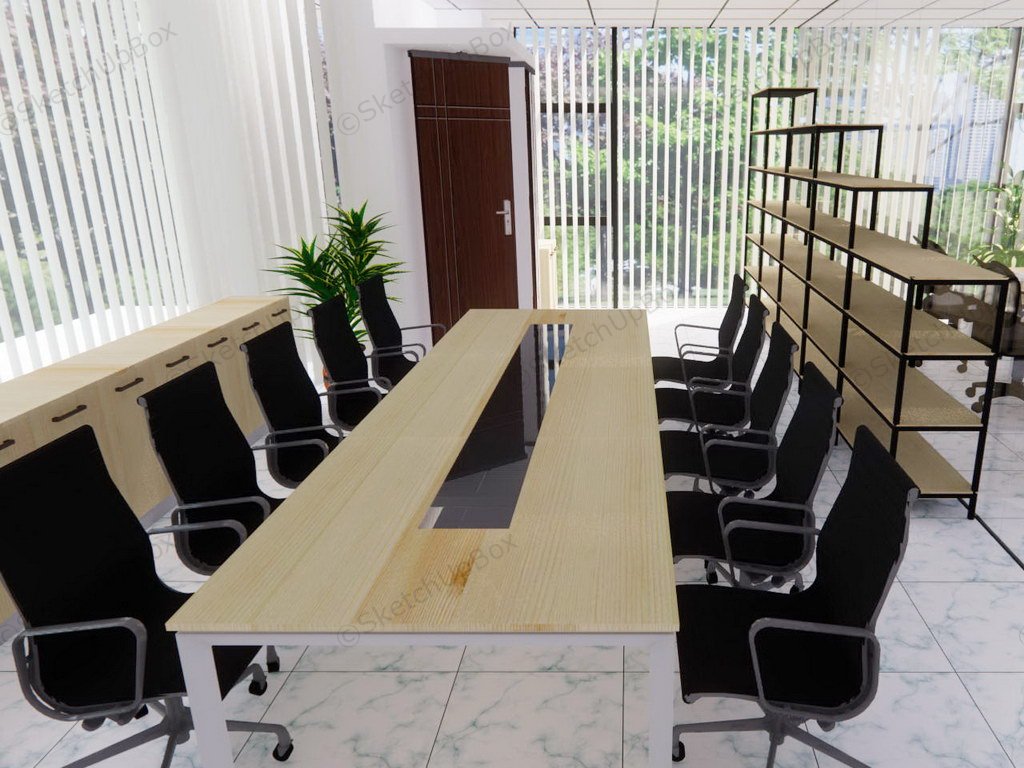 Open Space Office Interior Design sketchup model preview - SketchupBox