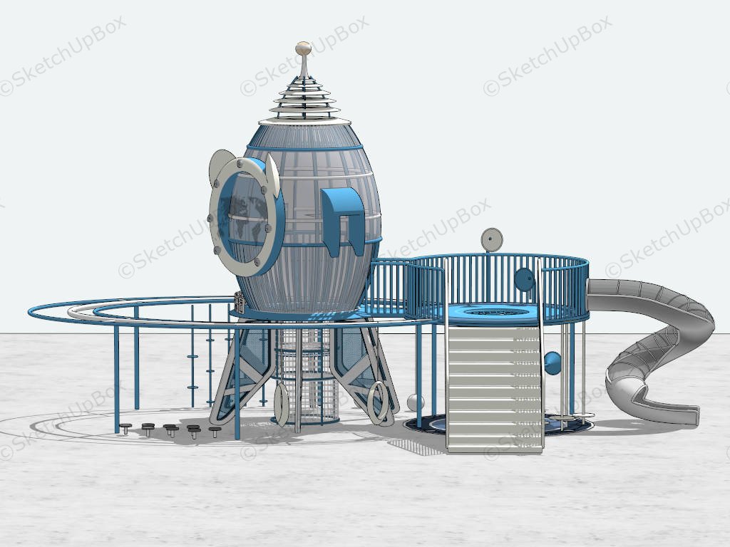Preschool Spaceship Playground sketchup model preview - SketchupBox