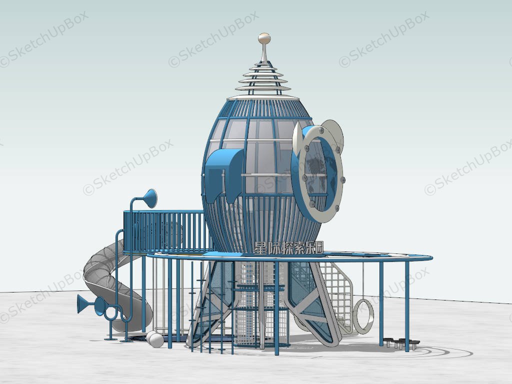Preschool Spaceship Playground sketchup model preview - SketchupBox