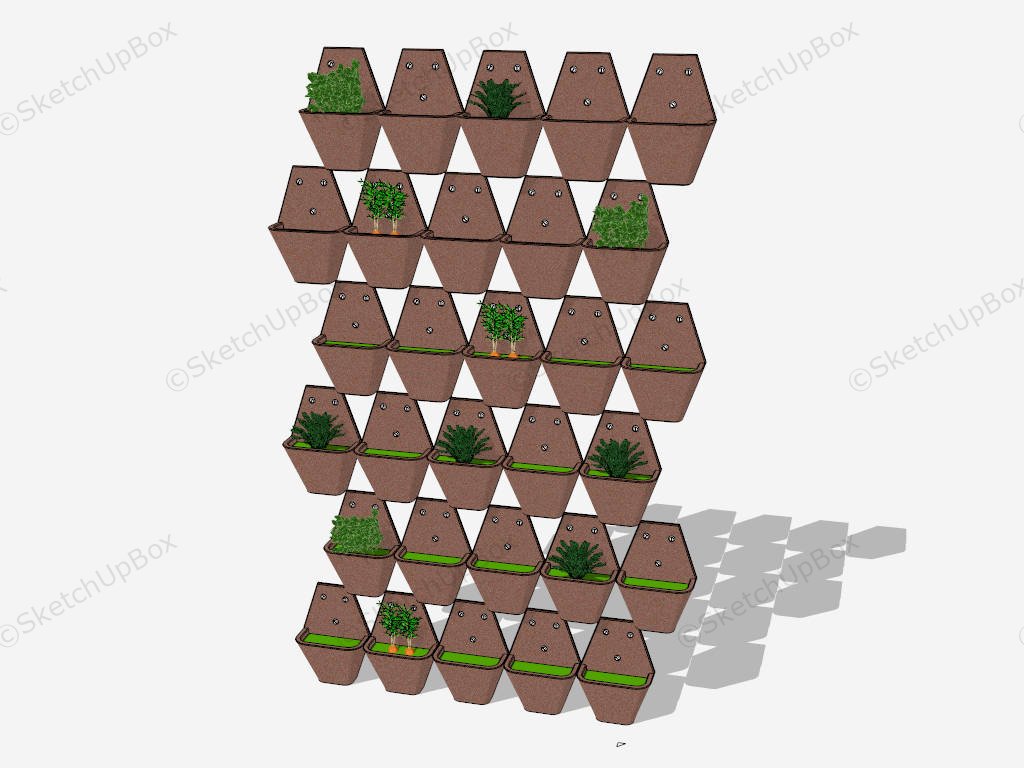 Outdoor Patio Wall Planter sketchup model preview - SketchupBox
