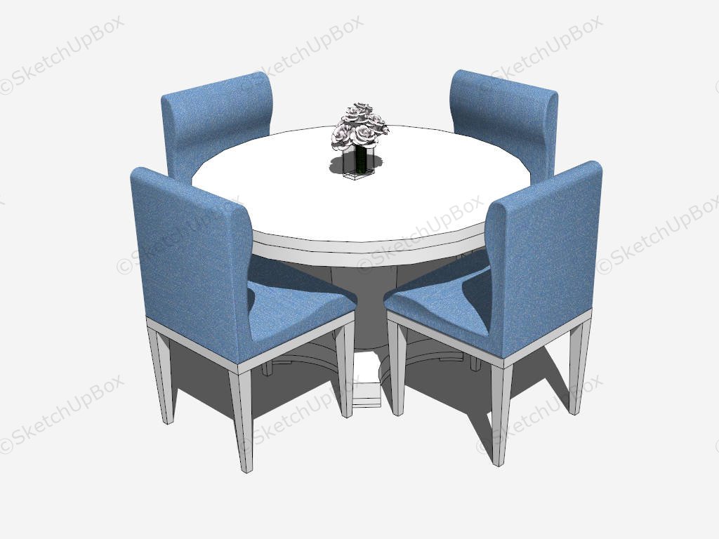 Round Dining Table Set sketchup model preview - SketchupBox