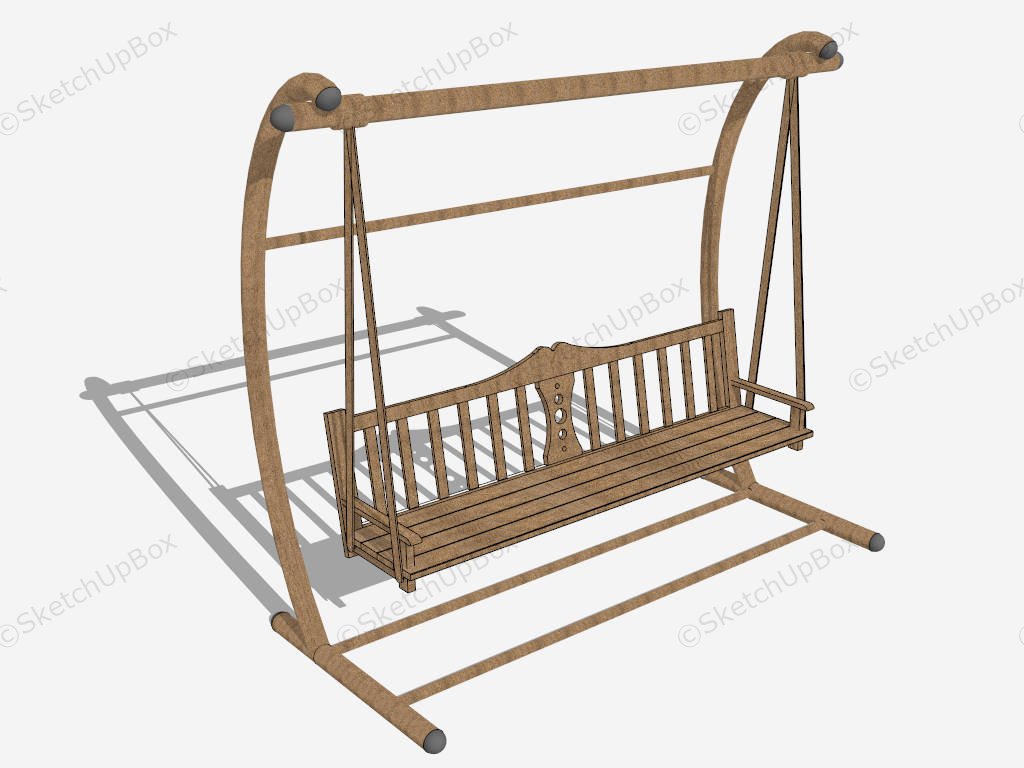 Wood Porch Swing Bench sketchup model preview - SketchupBox