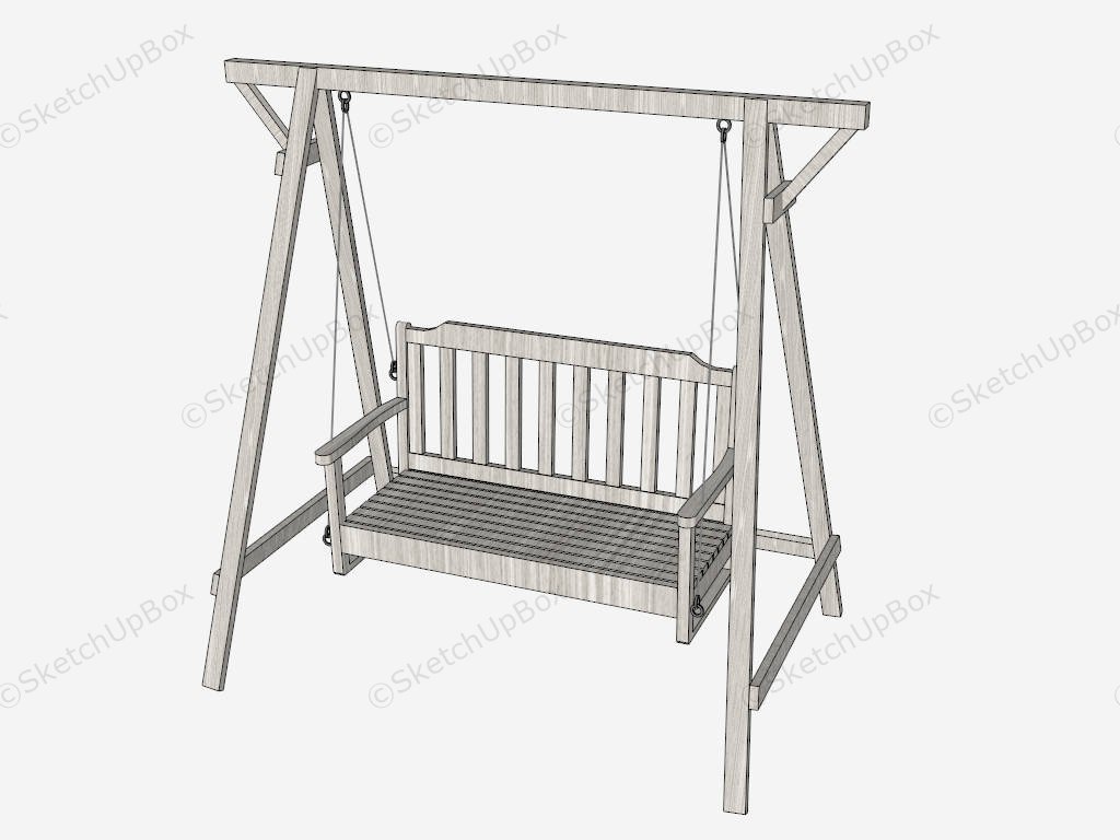 Free Standing Backyard Bench Swing sketchup model preview - SketchupBox
