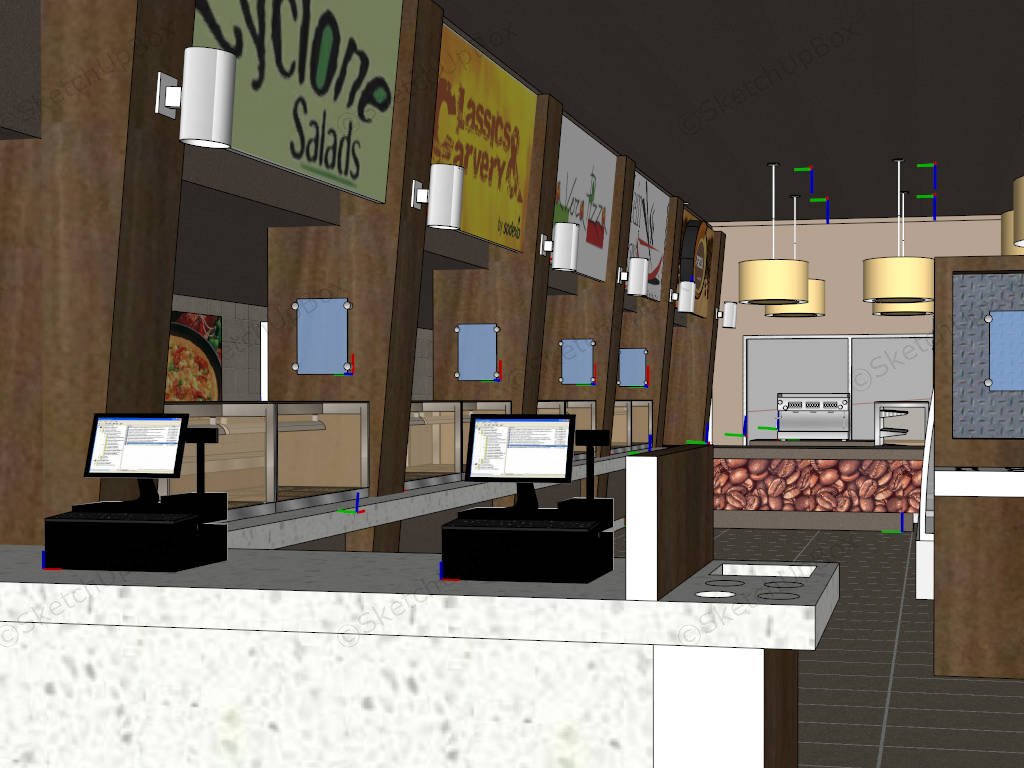 Modern School Canteen Design sketchup model preview - SketchupBox