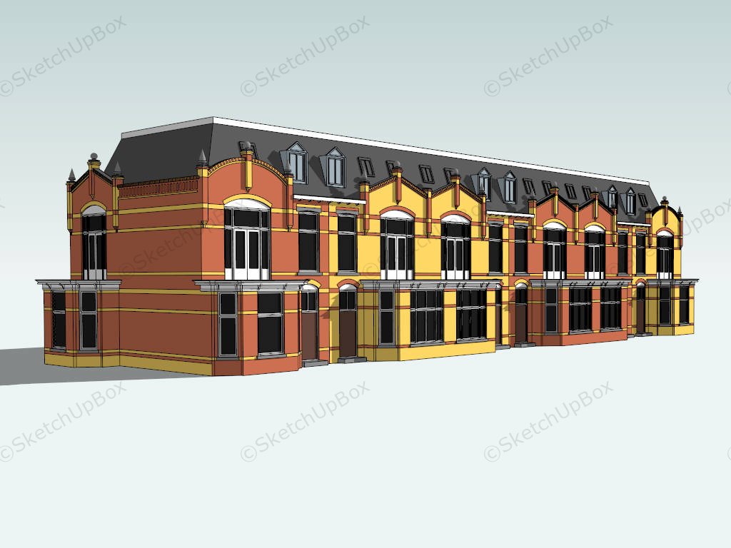 Art Deco Retail Buildings Storefront sketchup model preview - SketchupBox