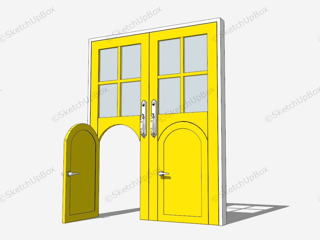 Front Door With Dog Door sketchup model preview - SketchupBox