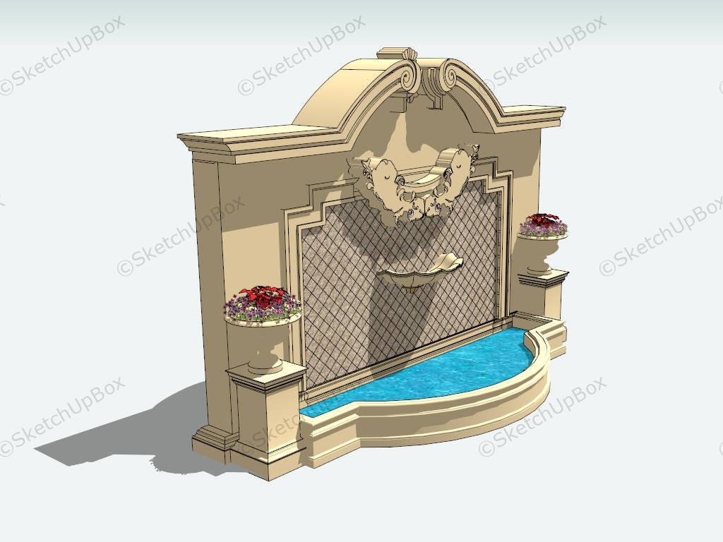 Garden Water Wall Idea sketchup model preview - SketchupBox