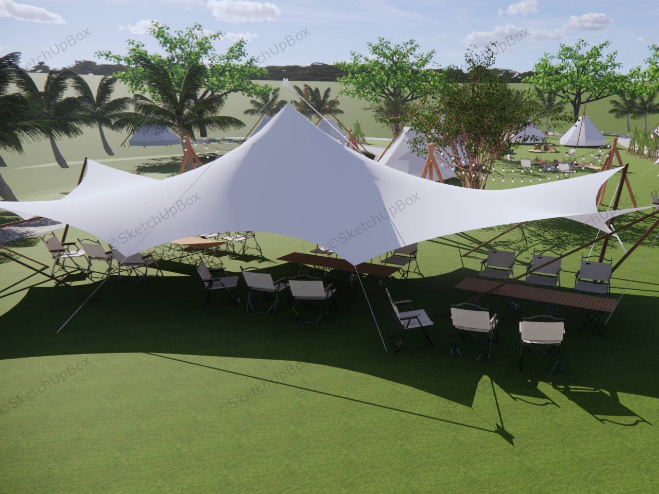 Family Campground Design Idea sketchup model preview - SketchupBox