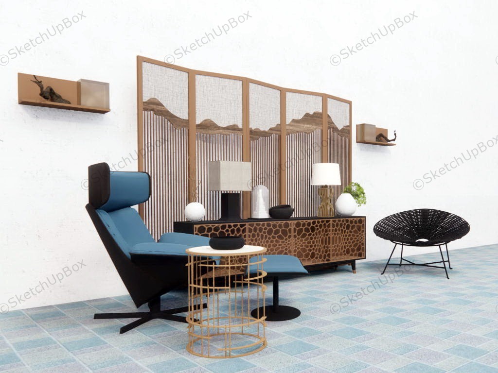 Asian Home Accent Wall Ideas sketchup model preview - SketchupBox