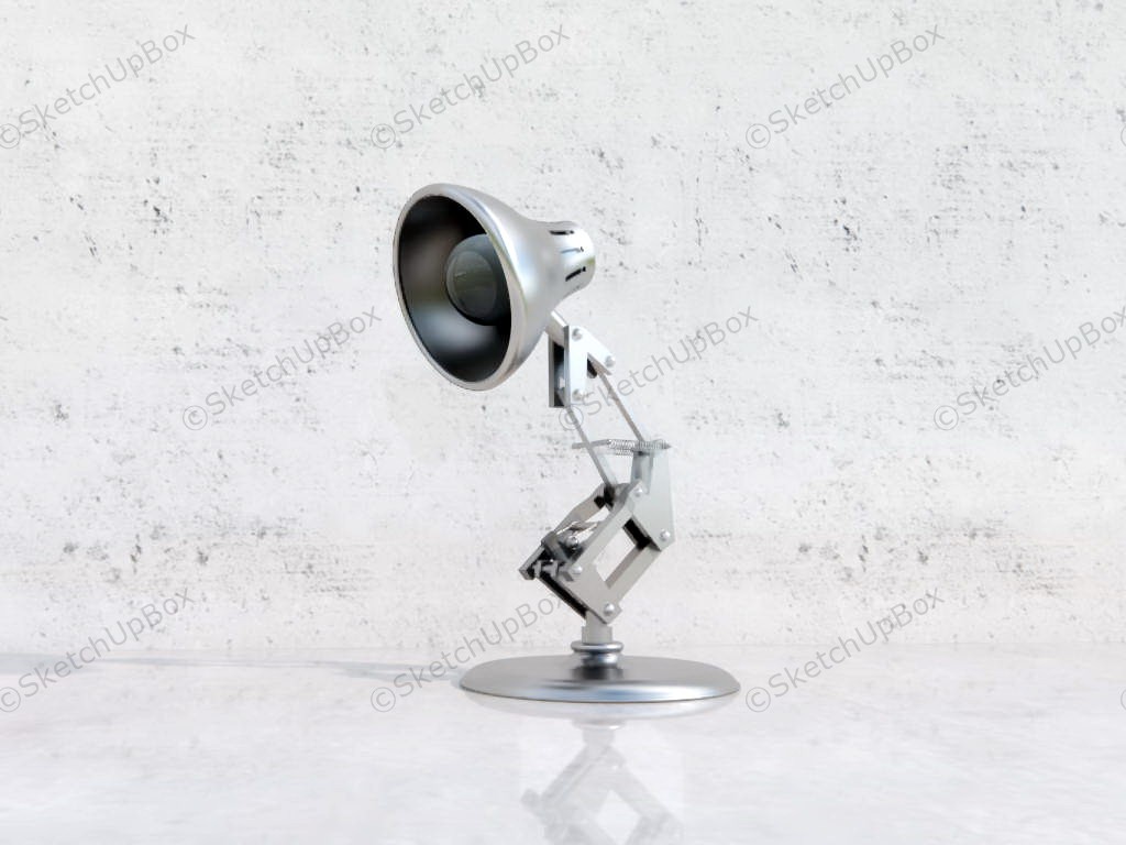 Brushed steel desk lamp sketchup 3d model skp file download sketchupbox