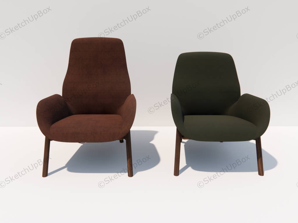 Contemporary Accent Chair Set sketchup model preview - SketchupBox