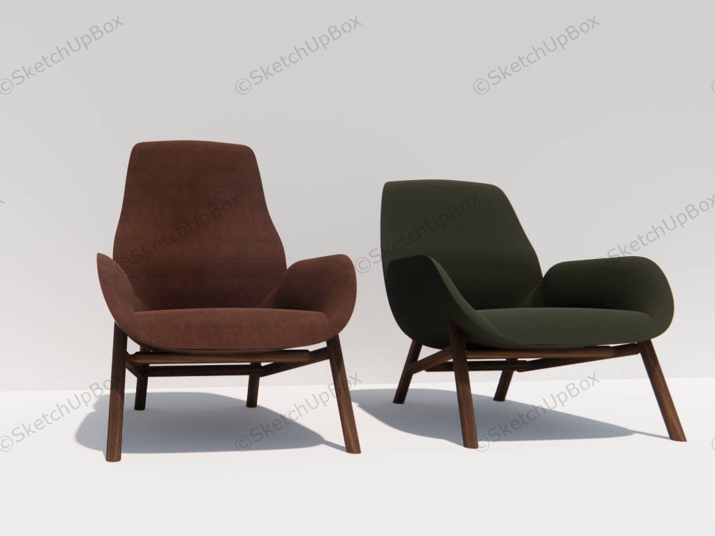 Contemporary Accent Chair Set sketchup model preview - SketchupBox
