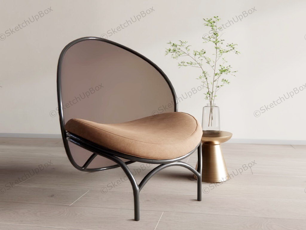 Designer Accent Chair With Side Table sketchup model preview - SketchupBox
