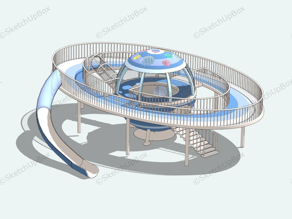 Ball Shaped Spaceship Playground sketchup model preview - SketchupBox