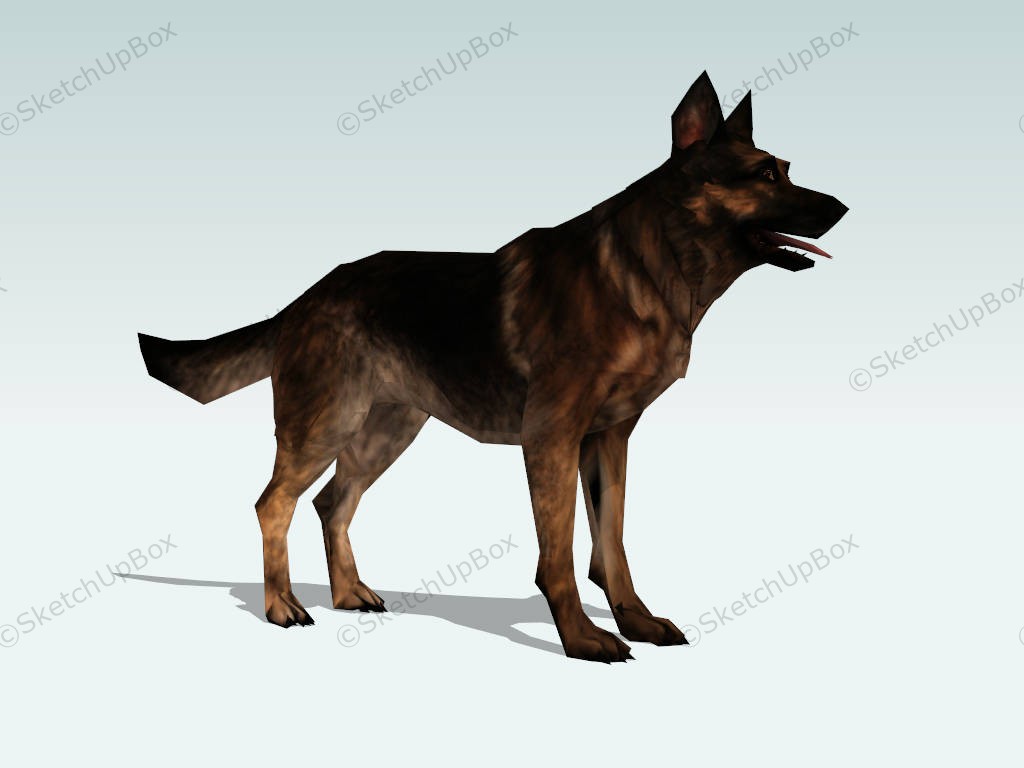 German Shepherd Dog sketchup model preview - SketchupBox