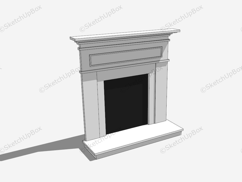 White Fireplace Surround sketchup model preview - SketchupBox