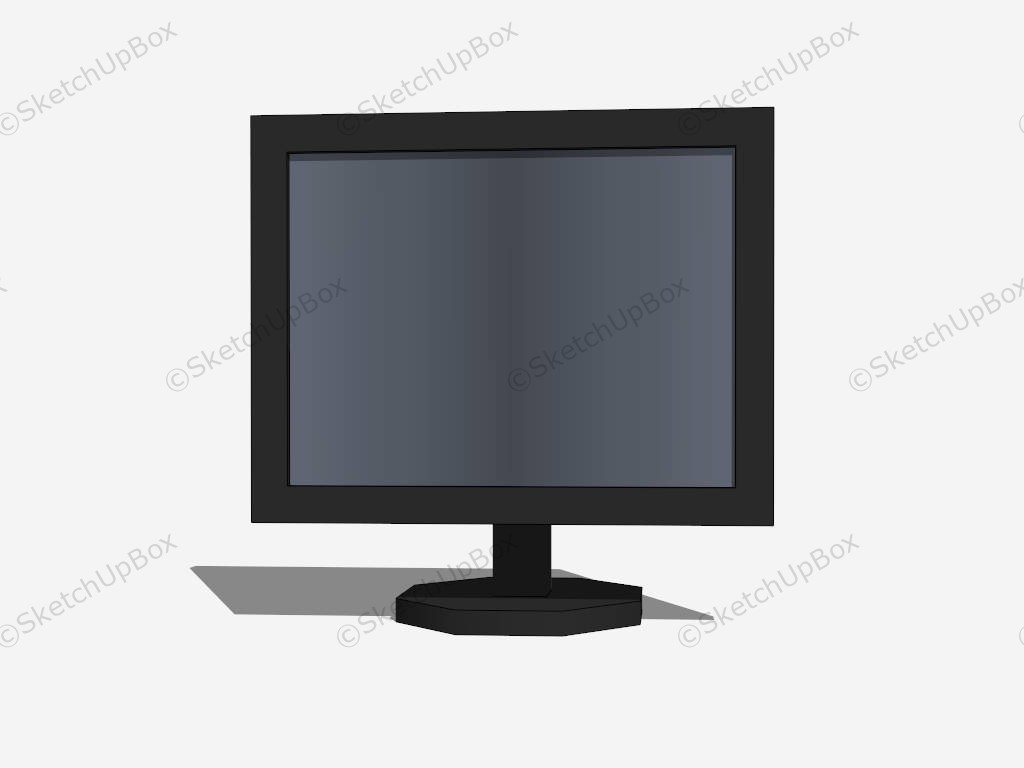Black Computer Monitor sketchup model preview - SketchupBox