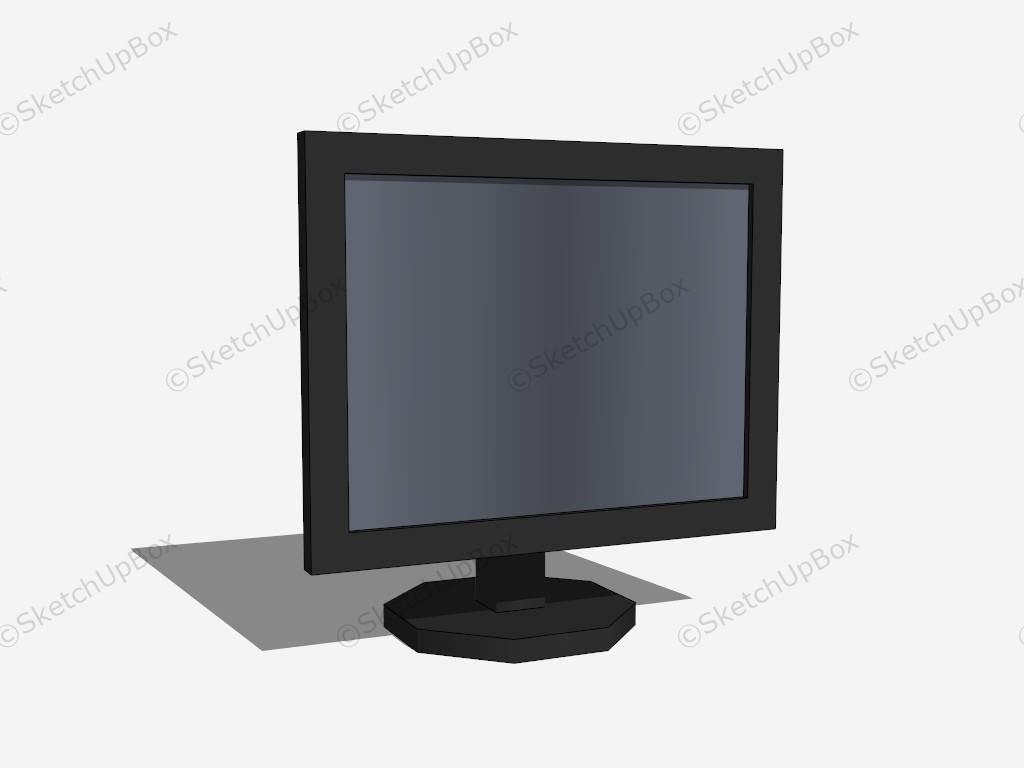 Black Computer Monitor sketchup model preview - SketchupBox