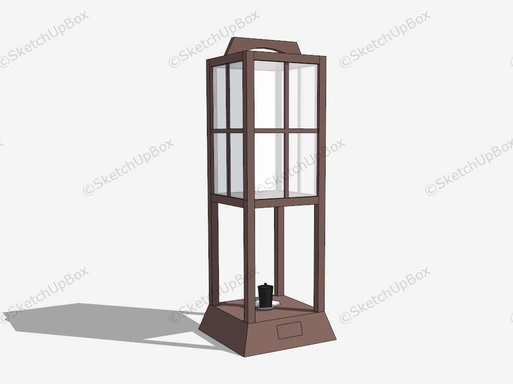 Japanese Standing Floor Lamp sketchup model preview - SketchupBox