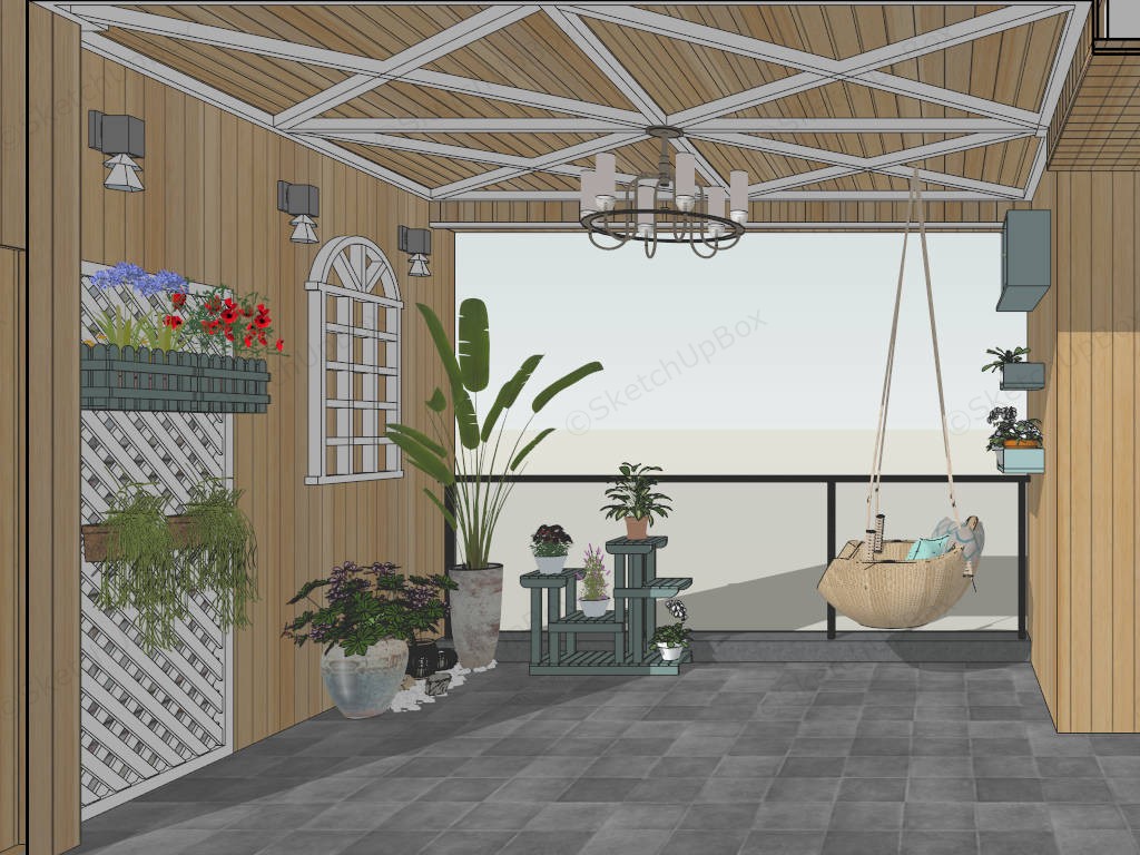 Veranda Decorating Idea sketchup model preview - SketchupBox