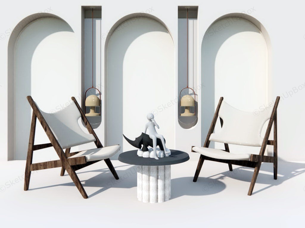 Arch Accent Wall Chair Set sketchup model preview - SketchupBox
