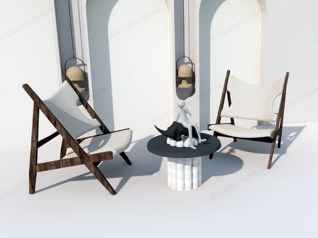 Arch Accent Wall Chair Set sketchup model preview - SketchupBox