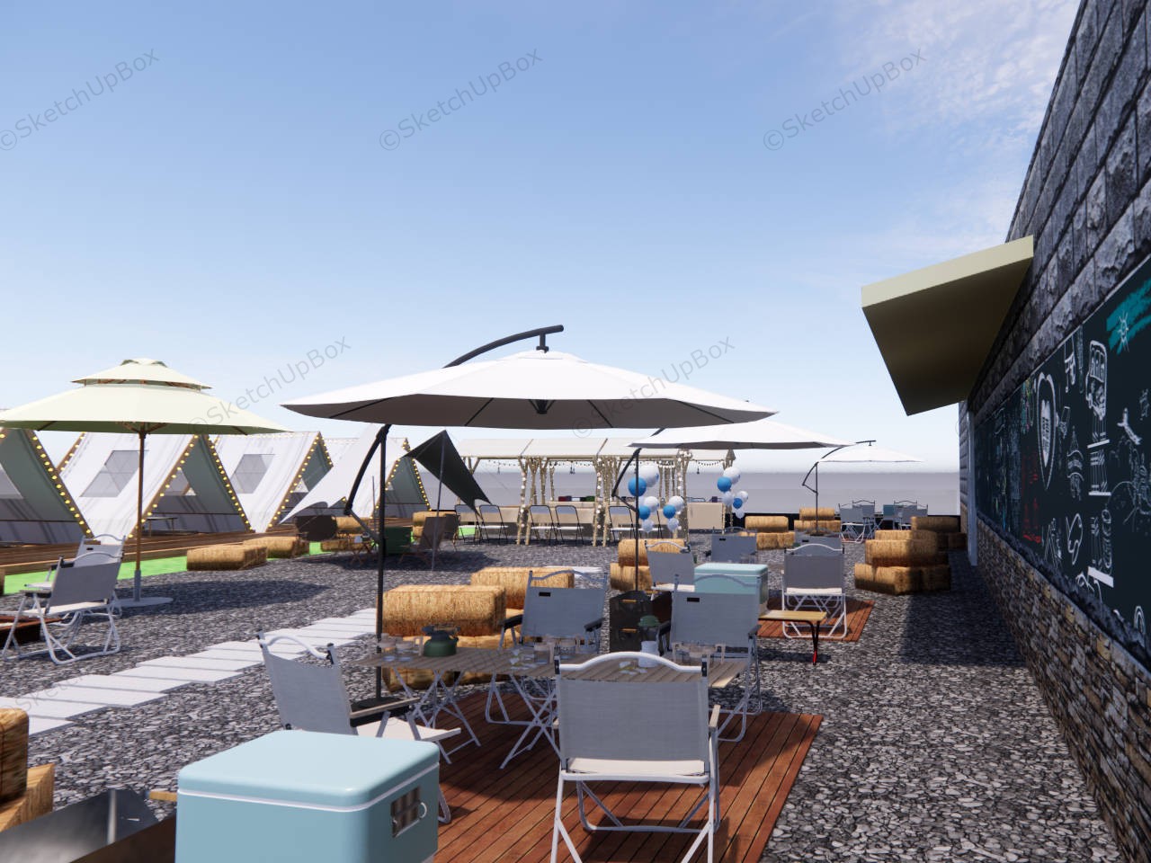 Rooftop Party Camping Idea sketchup model preview - SketchupBox