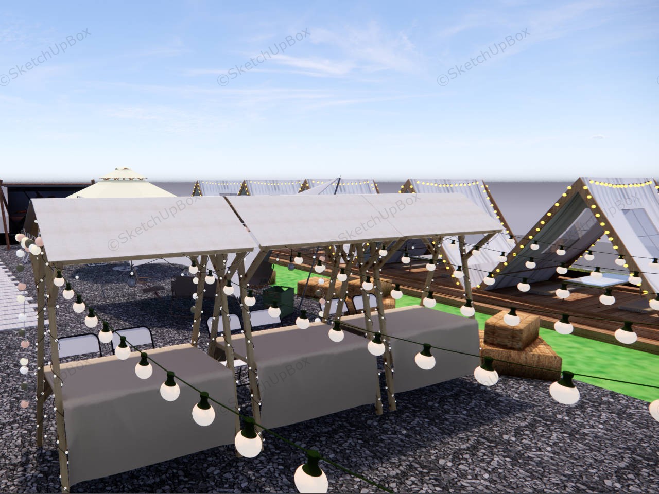 Rooftop Party Camping Idea sketchup model preview - SketchupBox