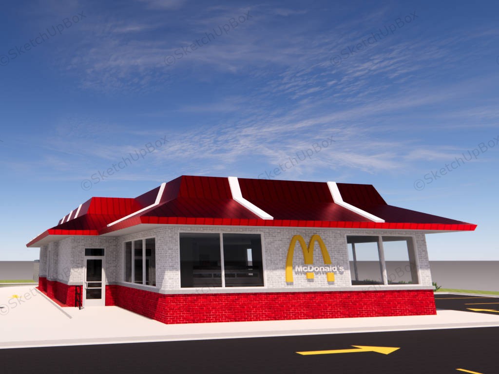 McDonald's Restaurant Exterior And Interior Design sketchup model preview - SketchupBox
