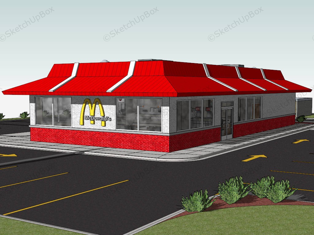 McDonald's Restaurant Exterior And Interior Design sketchup model preview - SketchupBox