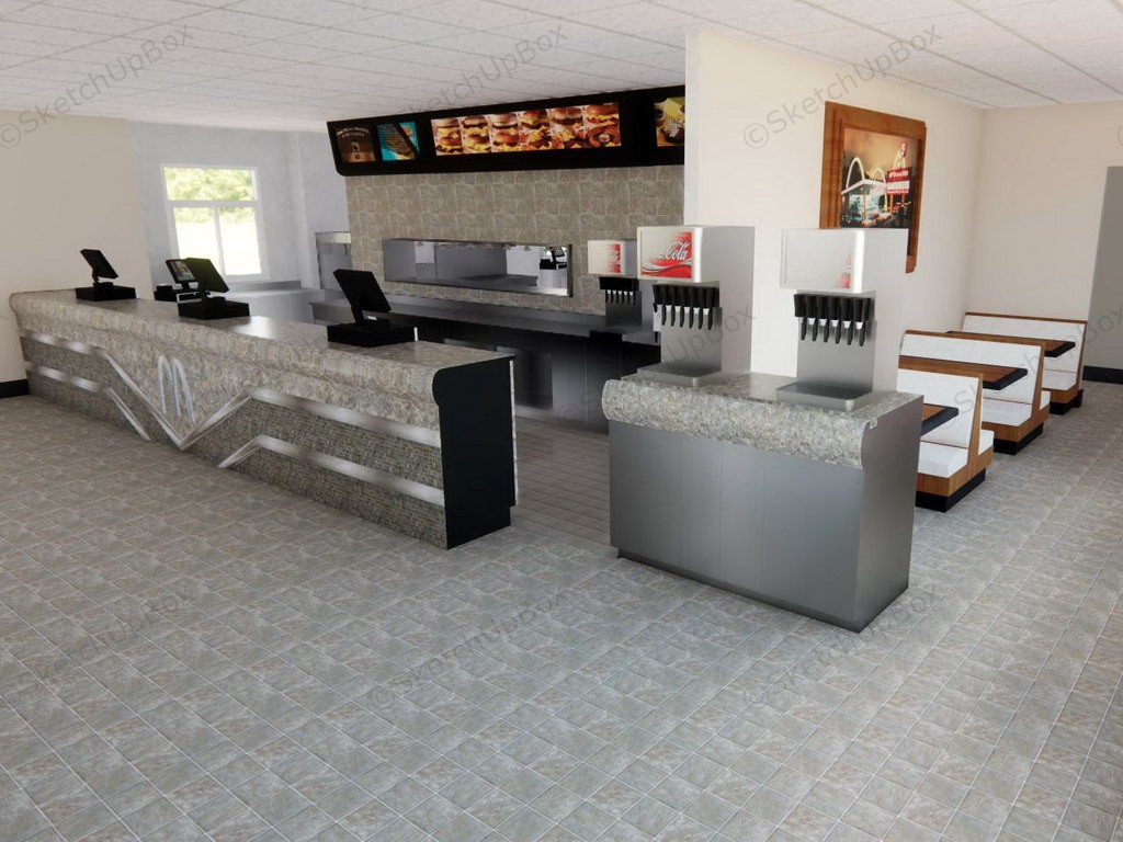 McDonald's Restaurant Exterior And Interior Design sketchup model preview - SketchupBox